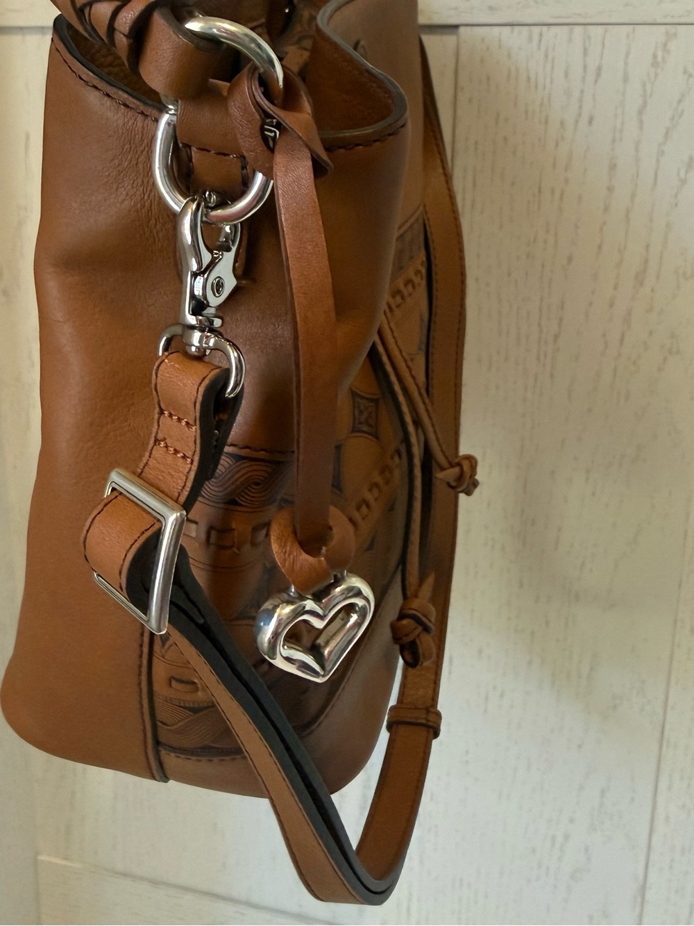 Brighton Ferreira Lorenza Valera bucket bag rich sienna leather silver hardware - Picture 4 of 16